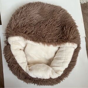 Cozy Brown and Cream Pet Bed
